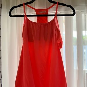 Bright neon red sports bra tank top